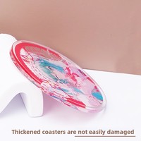 Sous-verres créatifs en acrylique style dessin animé en gros ; Sous-verres de bureau résistants à la chaleur inspirés d'Instagram pour tables à manger à domicile