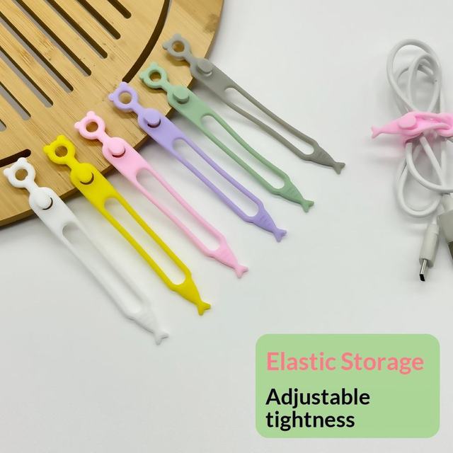 Reusable Silicone Cable Straps, Multi-Functional Cord Organizer for Data Cables & Wires