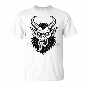 Krampus <b>Christmas</b> Horror T-<b>Shirt</b> Men's White Crew Neck Graphic <b>Tee</b> - Product Image 2