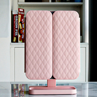 Miroir de maquillage de beauté à angle ultra-large à 270 degrés pliable en trois parties avec éclairage LED intelligent pour le bureau Cadeau de déesse