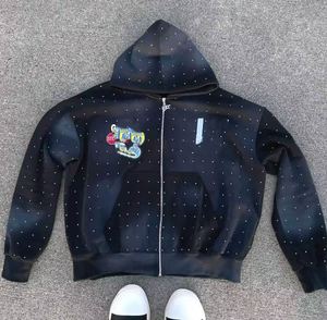 Yingling Blank Full <b>Zip</b> <b>up</b> Hoodie Oversize 400gsm Zipper Hoodies Cotton Heavyweight Boxy Custom Rhinestone <b>Cropped</b> <b>Zip</b> <b>up</b> Hoodie - Product Image 3