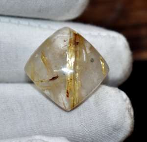 คุณภาพสูงทอง Rutile รูปทรงสี่เหลี่ยม Cabochon พร้อมเข็มรวมของแท้ Rutilated ควอตซ์อัญมณีสําหรับเครื่องประดับ DIY ทํา - Product Image 3