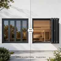 Fenêtre pliante résidentielle pour balcon, en aluminium à rupture de pont thermique 5+20A+5, faible émissivité, insonorisée, résistante aux ouragans, CE NFRC pour la maison