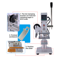 Máquina de Prensa Térmica Semiautomática Compacta com Posicionamento Deslizante para Estampagem a Quente de Duas Cores em PVC, Couro, PU, Papel, Etiquetas e Gravação de Logotipos