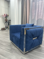 Nouvel arrivage Ensemble de canapés d'appoint en acier inoxydable poli acrylique Canapés de salon Tissu de velours Mobilier de salon pour hôtel et maison