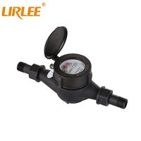LIRLEE Kelas B Kualitas Terbaik 1/2 Inci - 1 Inci Meter Aliran Air Digital Plastik ABS IP68 OEM Warna Hitam Murah