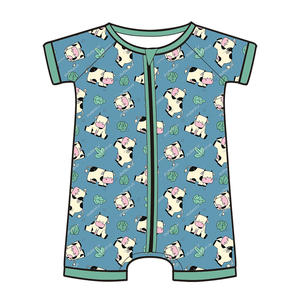 สำหรับผู้ค้าปลีกที่ใส่ใจสิ่งแวดล้อม ชุดบอดี้สูทเด็กอ่อนทำจากไม้ไผ่ออร์แกนิกแบบซิป พร้อมโลโก้สั่งทำ ขายส่ง - Product Image 5