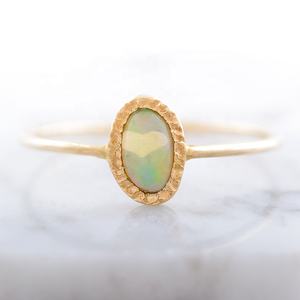 Bijoux en argent Sterling 925, bague de décoration artistique en <span class=keywords><strong>opale</strong></span>, plaqué or jaune, cadeau d'amitié - Product Image 2