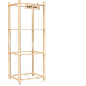 Our Zo Solid Wood <b>Plush</b> Toy Organizer <b>Large</b> Square Type Natural Color 1st Floor Storage Rack For Baby Room Display - Product Image 1