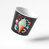 LOKYO Vente en gros de gobelets à crème glacée en papier biodégradables pour desserts et sundaes, 4 oz et 6 oz, jetables, avec logo personnalisé