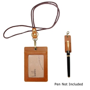 Porta Tarjetas de Identificación Boshiho RTS de Cuero Genuino Crazy Horse, Horizontal, Retráctil, con Cordón - Product Image 3