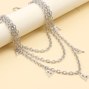 Heart-Shaped Multi Layered Metal Waist <b>Chain</b> Zinc Alloy Hip Hop Street Style Fashion Pants <b>Chain</b> Casual Decorative Accessory - Product Image 4