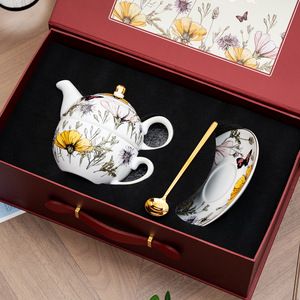 Luxury French Exquisite <b>Bone</b> <b>China</b> Reusable Coffee Cup <b>Set</b> with Floral Irises for Birthday Gifts - Product Image 2