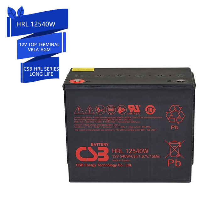 CSB HRL12540W 12V 540W Maintenance-Free VRLA Lead Acid Battery for UPS/Data Center