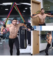 Juego de bandas de entrenamiento de resistencia, 11 Uds., funda de nailon, bandas de tubo de látex para ejercicio físico, juego de bandas de resistencia para tirar hacia arriba