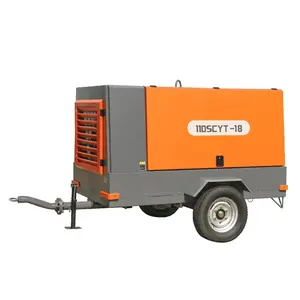 Hot selling China Akai diesel air compressor 141SCY-15 portable diesel air compressor for screw drilling machine