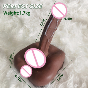 Интимная игрушка YAQU унисекс: реалистичный дилдо из жидкого силикона с венами, большой анальный отверстий, для мастурбации взрослых, плоское основание - Product Image 6