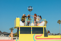 Bateau de fête de luxe à deux étages de 32 pieds en aluminium avec piste de danse et salon pour moteur hors-bord côtier