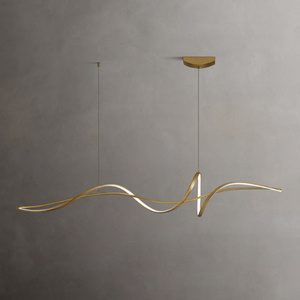 Lampadario per Sala da Pranzo, Lampada a Sospensione Lineare Italiana con Effetto Soffice, Illuminazione Decorativa di Lusso Dimmerabile a Striscia Lunga - Product Image 1