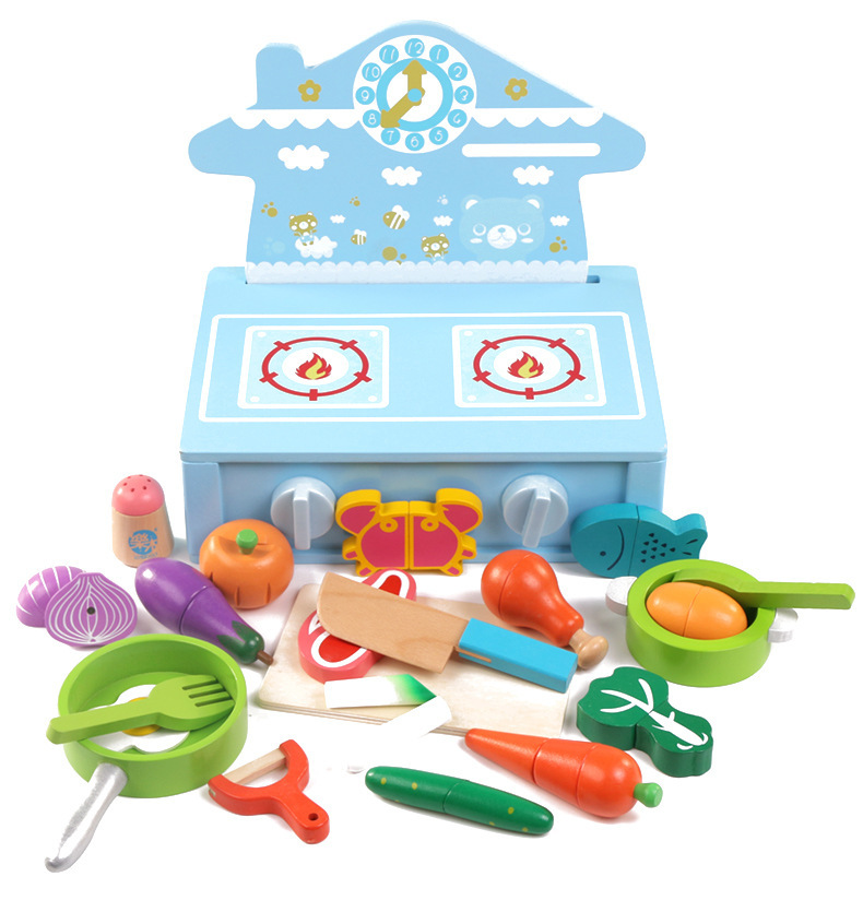 Лидер продаж, игровой домик на заказ, игрушки для игры с фруктами и овощами, деревянные развивающие игрушки для кухни, 22 шт. в комплекте