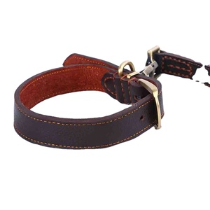 Conjunto de <span class=keywords><strong>collar</strong></span> para mascotas de tacto suave de cuero auténtico ajustable <span class=keywords><strong>Collar</strong></span> y correa para perro con hebilla - Product Image 5