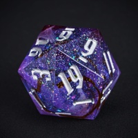 Pour Udixi ensemble de dés RPG en résine polyédrique personnalisée ruban doré avec bord tranchant pour donjons et dragons