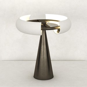 Minimalist UFO Shaped <b>Table</b> <b>Lamp</b> Led Light Source E27 Bulb <b>Base</b> Switch Control For Home Living Room Bedroom Study Ambient - Product Image 1