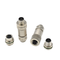 Conector Circular M12 Impermeable IP68 de 4 Pines, Cable de Aviación, Arnés de Cables, Ensamblaje de Metal y Plástico, Macho y Hembra, Código S