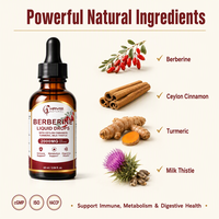 Gouttes liquides de berbérine OEM/ODM 2000mg avec cannelle de Ceylan, curcuma, chardon-Marie 60ml – Complément alimentaire à base de plantes