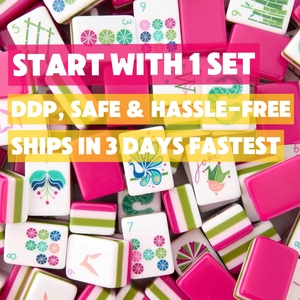 Ensemble de <span class=keywords><strong>Mahjong</strong></span> Américain de Luxe Moderne Portable à 4 Couches avec Perles Gravées, Design Personnalisé, Cadeau Idéal pour les Voyages et les Soirées Familiales - Product Image 1