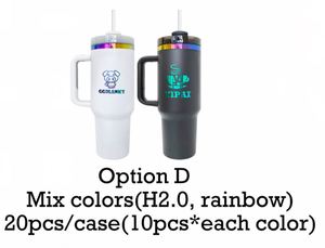 แก้วน้ำเก็บความเย็นขนาด 40 ออนซ์ แบบเคลือบสีดำขาวโฮโลแกรมรุ้ง พร้อมโลโก้สั่งทำพิเศษ สำหรับสลักเลเซอร์ตามแบบ - Product Image 2