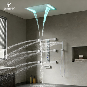 Juego de Ducha de Pared de Cobre, Acero Inoxidable 304, Herrajes de Baño Ocultos, Uso Doméstico - Product Image 1