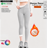 Leggings pour femmes à taille haute doublés de polaire, pantalons de yoga thermiques en polaire sherpa épais, doux, chauds, coupe ajustée, collants d'hiver