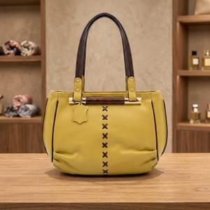 Sac à main pour femme en cuir naturel brun de qualité supérieure, style western, fermeture à glissière, pliable, léger, imperméable - Product Image 3