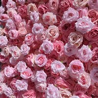 Großhandel 3D 5D Aufrollbare Blumenwand Seiden-Kunstblumen Rosa Weiße Blumenwand Luxuriöse Dekorative Blumenwand-Kulisse