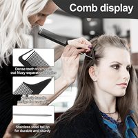 Lot de 3 peignes de coiffure : Brosse à cheveux double face pour les bords, Brosse à poils pour le soin des cheveux, Peigne à queue de rat, Peigne à démêler