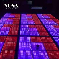 Dj Disco Panel Fliesen Tragbare drahtlose 3D gehärtetes Glas Light Up Led Dance Floor