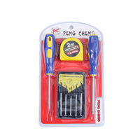 Ensemble d'outils multifonctionnels pour la maison comprenant un jeu de tournevis 4 pièces, un ruban à mesurer en acier de 2 mètres, un mini tournevis - Outils en fer