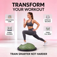 Équipement d'entraînement Pilates pour la maison : Planche d'équilibre avec base antidérapante, ballon d'équilibre, demi-ballon de yoga avec bandes de résistance