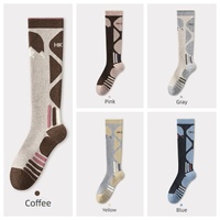 Chaussettes de ski thermiques d'hiver pour femmes, extra longues, hauteur mollet, épaisses, en tissu éponge, avec compression, pour le cyclisme