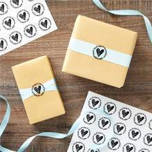 Pegatina adhesiva en forma de corazón, pegatina decorativa autoadhesiva redonda con barnizado mate para decoración del hogar, sellado de regalos de boda - Product Image 3