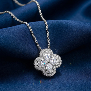 Kalung Liontin Perak 925 Grosir Lintas Negara Gaya Korea-Eropa-Amerika Rantai O-ring Minimalis Geometris Moissanite - Product Image 2