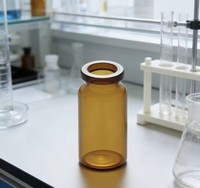 Mini tube à essai en verre brun de 8 ml, forme cylindrique avec bouchon en liège, pour le stockage d'échantillons de laboratoire, conteneur de voyage pour huiles essentielles, durable
