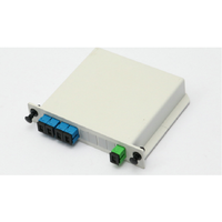 Splitter Fiber Optik PLC Tipe Plug-In FTTH SC APC SC UPC 1x8 LGX Box 1:8 untuk Jaringan WiFi IP 4G 3G TCP, Penggunaan Luar Ruangan, 1310nm 1550nm