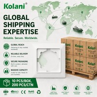 Cadre décoratif vierge Kolani norme UE 84x84mm 1 gang, encastrable, ignifuge, en polycarbonate, pour remplacement