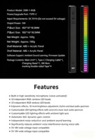 Lampu LED RGB Reaktif Suara, Aktif dengan Musik, Lampu Ambient Ritmis, USB Type-C untuk Dekorasi Ruangan Pesta