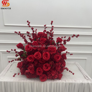 SMOOTH Red Rose <b>Artificial</b> <b>Flower</b> Arrangement Handmade Wedding Decor Romantic Dreamy Full Bloom Floral Runner - Product Image 4