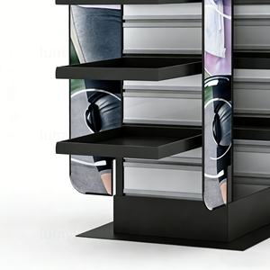 Exhibidor Giratorio Comercial de 360 Grados, Estante Metálico de 4 Caras con Ganchos para Calzado Deportivo y Tenis en Tiendas Minoristas - Product Image 6