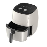 Friteuse à air électrique en acier inoxydable, contrôle numérique/mécanique, surface antiadhésive, thermostat réglable, 5,1-6L, usage domestique