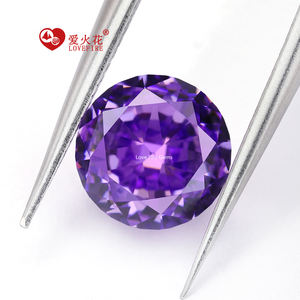 Wuzhou harga pabrik 4K pecahan es potong ungu anggrek bentuk bulat permata Cz 4mm-16mm 5A + kualitas zirkonia kubik sintetis yang tersedia - Product Image 4